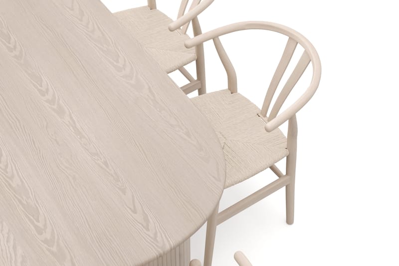 Noira Spisegruppe rektangulær 220 cm Hvidlaseret med 6 Dastoori Spisestole - Hvidlaseret - Møbler - Borde - Spisebordssæt