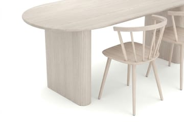 Noira spisegruppe rektangulær 220 cm hvidpigmenteret med 6 Tyrö-spisestole - Hvidbejdset eg - Møbler - Borde - Spisebordssæt