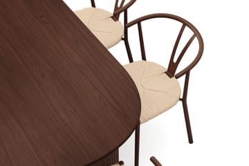 Noira spisegruppe rektangulær 220 cm valnød med 6 Elysia spisestole - Valnød - Møbler - Borde - Spisebordssæt