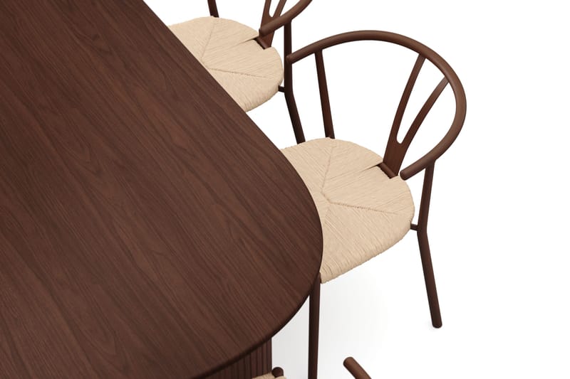 Noira spisegruppe rektangulær 220 cm valnød med 6 Elysia spisestole - Valnød - Møbler - Borde - Spisebordssæt