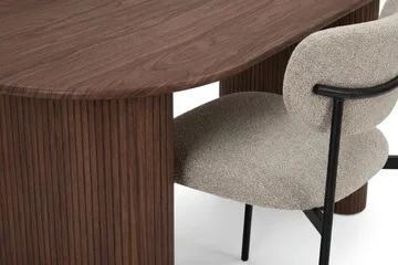Noira spisegruppe rektangulær 220 cm valnød med 6 Lucy spisebordsstole - Valnød - Møbler - Borde - Spisebordssæt