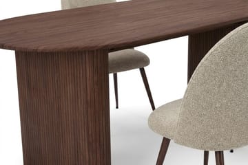 Noira spisegruppe rektangulær 220 cm valnød med 6 Nibe Plus spisebordsstole - Valnød - Møbler - Borde - Spisebordssæt