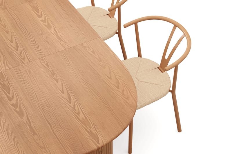 Noira spisegruppe udtræk 160-220 cm eg med 6 Elysia spisestole - Eg - Møbler - Borde - Spisebordssæt