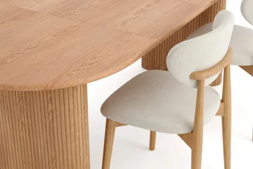 Noira spisegruppe udtræk 160-220 cm eg med 6 Molly spisestole - Eg - Møbler - Borde - Spisebordssæt