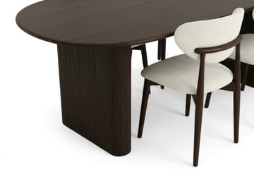 Noira spisegruppe udtræk 160-220 cm røget eg med 6 Molly spisestole - Røget eg - Møbler - Borde - Spisebordssæt