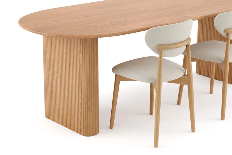 Noira spisegruppe udtræk 220-320 cm eg med 6 Molly spisestole - Eg - Møbler - Borde - Spisebordssæt