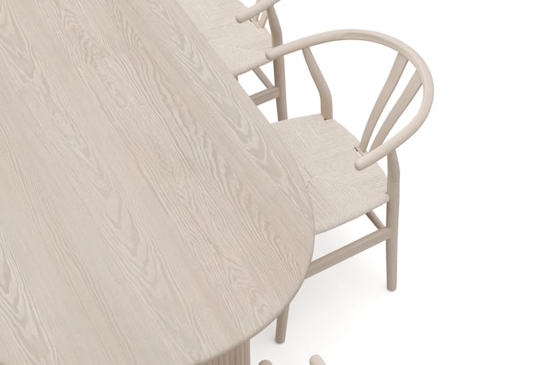 Noira Spisegruppe udtræk 220-320 cm Hvidlaseret med 6 Dastoori Spisestole - Hvidlaseret - Møbler - Borde - Spisebordssæt