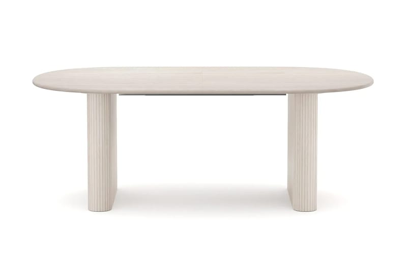 Noira spisegruppe udtrækbar 220-320 cm hvidlaseret med 8 Sawako spisestole - Hvidlaseret - Møbler - Borde - Spisebordssæt