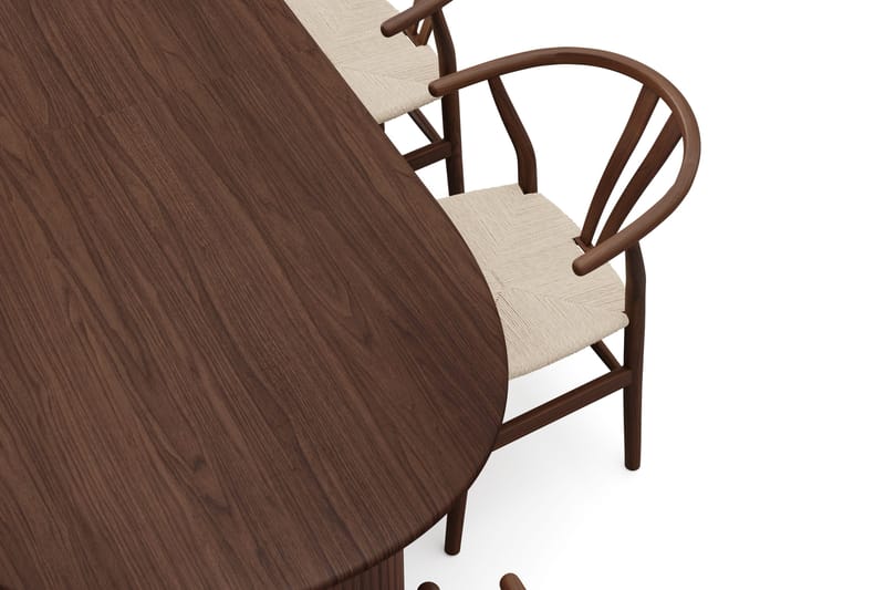 Noira spisegruppe udtrækbar 220-320 cm valnød med 6 Dastoori spisestole - Valnød - Møbler - Borde - Spisebordssæt