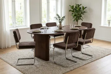 Noira Udtrækkeligt Spisebord 160/220x100 cm - Valnød - Møbler - Borde - Spisebord og køkkenbord
