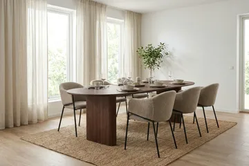 Noira Udtrækkeligt Spisebord 220/320x100 cm - Valnød - Møbler - Borde - Spisebord og køkkenbord