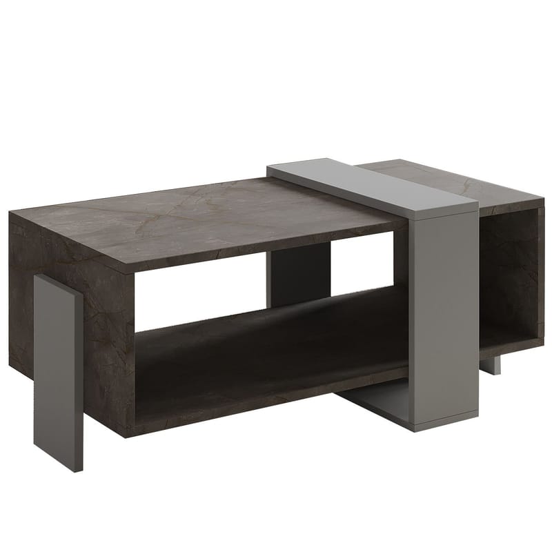 Norell Sofabord 90x40x49 cm - Gordion Marble og grå - Møbler - Borde - Sofabord