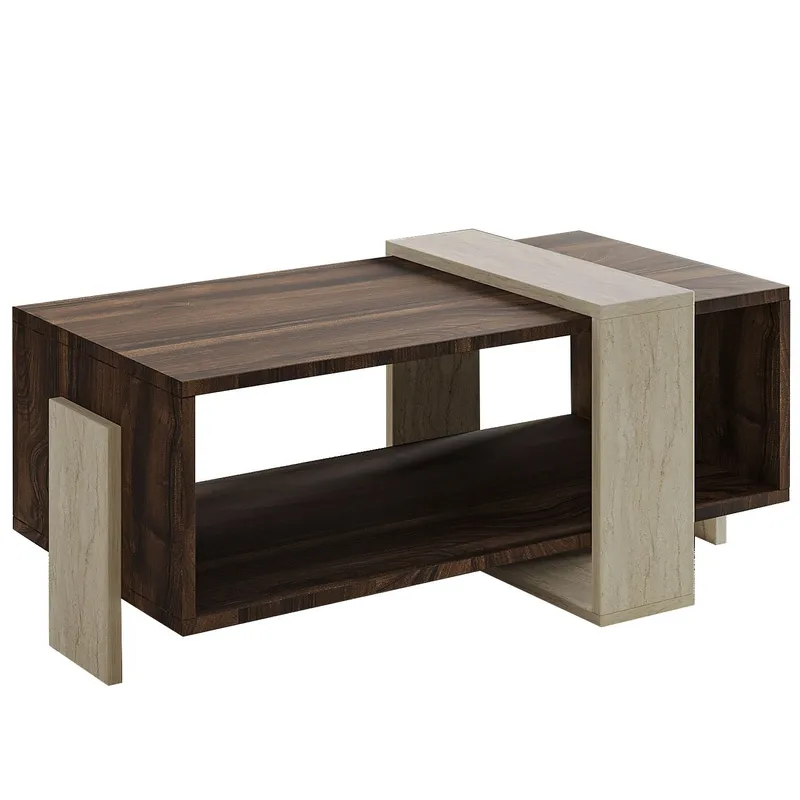 Norell Sofabord 90x40x49 cm - Travertine Walnut - Møbler - Borde - Sofabord