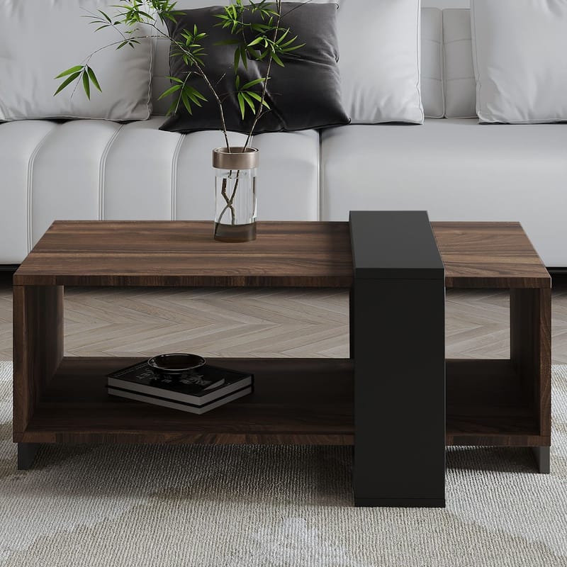 Norell Sofabord 90x40x49 cm - Valnød og antracit - Møbler - Borde - Sofabord