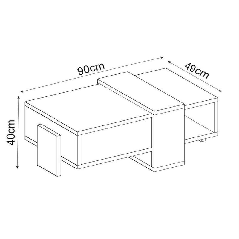 Norell Sofabord 90x40x49 cm - Valnød og antracit - Møbler - Borde - Sofabord