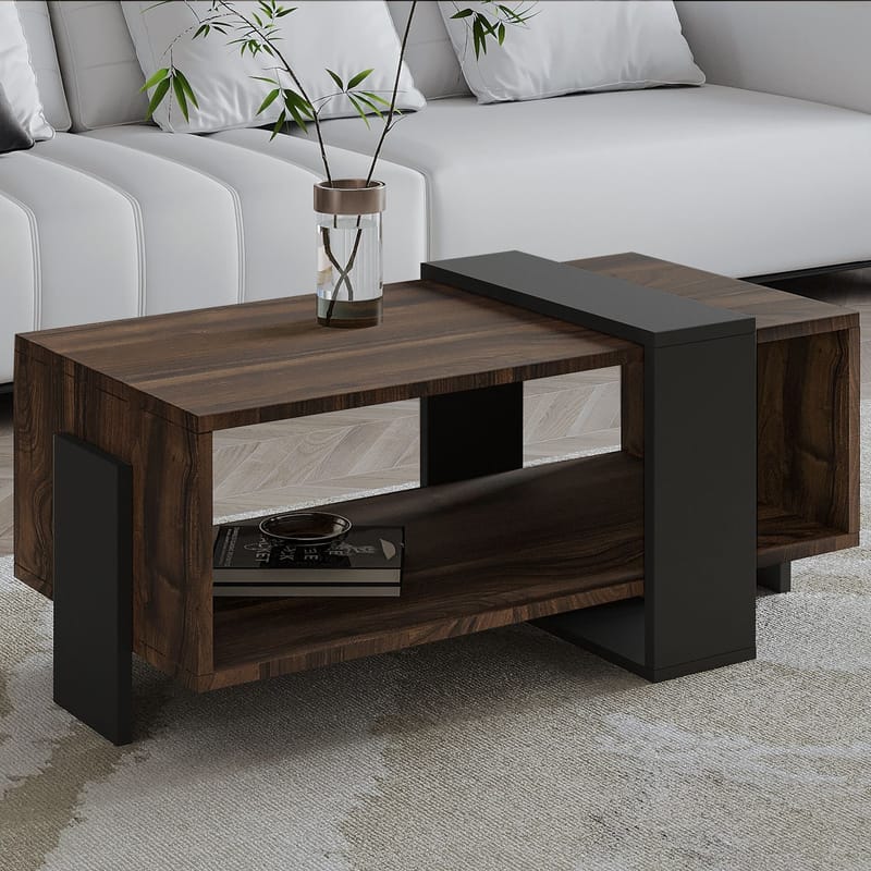 Norell Sofabord 90x40x49 cm - Valnød og antracit - Møbler - Borde - Sofabord