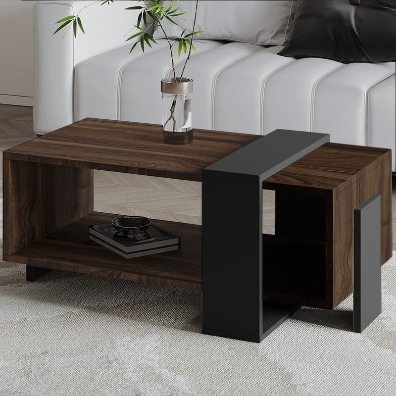 Norell Sofabord 90x40x49 cm - Valnød og antracit - Møbler - Borde - Sofabord