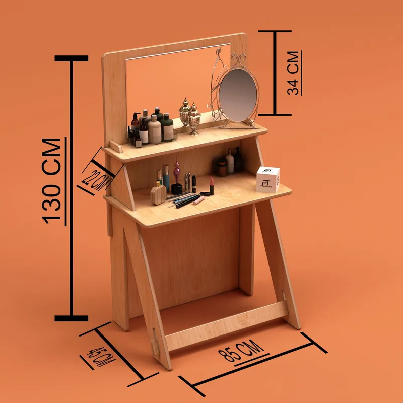 Norena Sminkebord 85 cm - Naturtræ - Møbler - Borde - Sminkebord & konsolbord