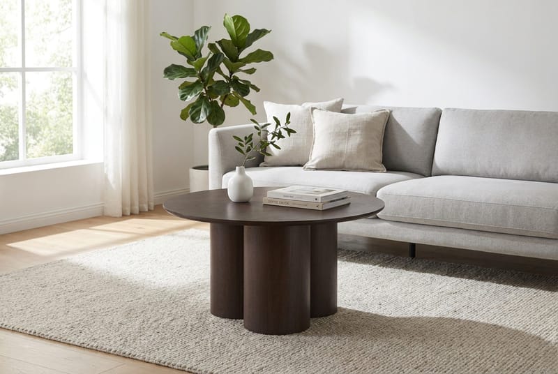 Nova sofabord rundt 85 cm - Røget eg - Møbler - Borde - Sofabord
