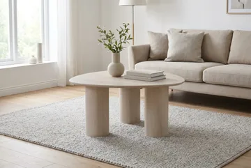 Nova Sofabord Trekantet 85 cm - Hvidbejdset eg - Møbler - Borde - Sofabord