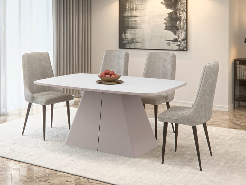 Novaj Spisebord udtrækkeligt 180-256 cm - beige, hvid - Møbler - Borde - Spisebord og køkkenbord