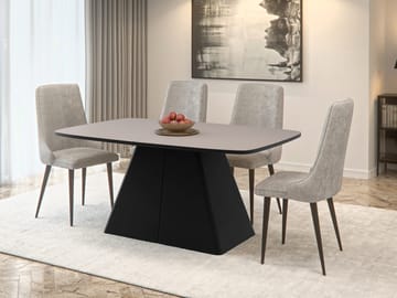 Novaj Spisebord udtrækkeligt 180-256 cm - sort, beige - Møbler - Borde - Spisebord og køkkenbord