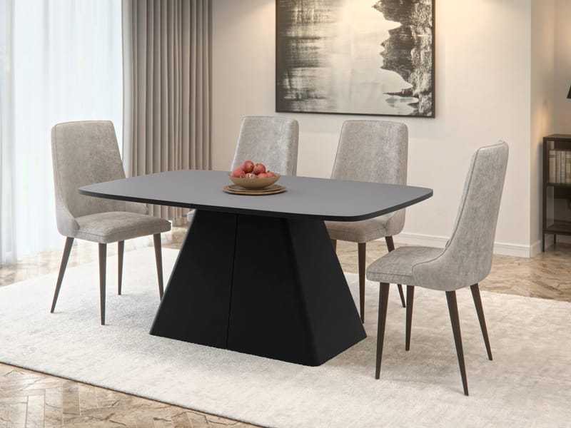 Novaj Spisebord udtrækkeligt 180-256 cm - Sort, grå - Møbler - Borde - Spisebord og køkkenbord