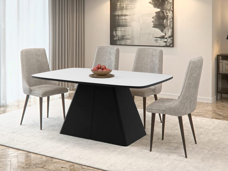Novaj Spisebord udtrækkeligt 180-256 cm - sort, hvid - Møbler - Borde - Spisebord og køkkenbord