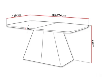 Novaj Spisebord udtrækkeligt 180-256 cm - sort, hvid - Møbler - Borde - Spisebord og køkkenbord