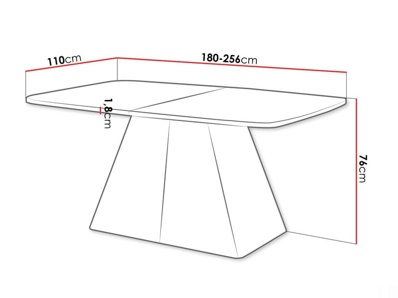 Novaj Spisebord udtrækkeligt 180-256 cm - Sort - Møbler - Borde - Spisebord og køkkenbord