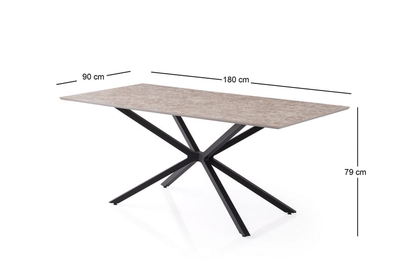 Nox Spisebord 180 cm Rektangulært - Grå - Møbler - Borde - Spisebord og køkkenbord