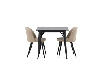 Ochovi Spisebordssæt 80 cm Rektangulær med 2 Sedavi Stole - Beige - Møbler - Borde - Spisebordssæt