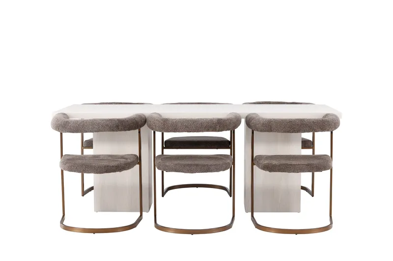 Olga Spisegruppe 200 cm Rektangulær med 6 Morning stole, Brun