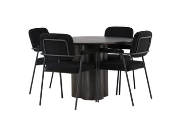 Olivero rundt spisebord 110 cm med 4 Yesterday spisestole - Møbler - Borde - Spisebordssæt