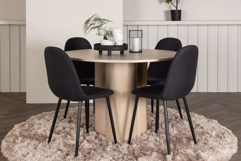 Olivia rundt spisebord 110 cm med 4 Polar spisebordsstole