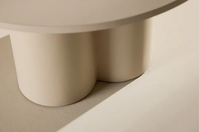 Olivia Sofabord 80 cm Rundt i Malet Træ - Beige - Møbler - Borde - Sofabord