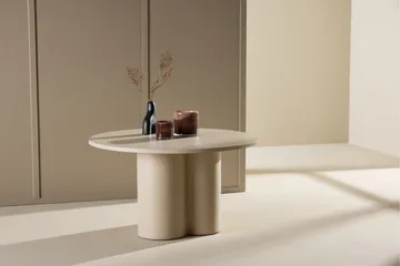 Olivia Sofabord 80 cm Rundt i Malet Træ - Beige - Møbler - Borde - Sofabord