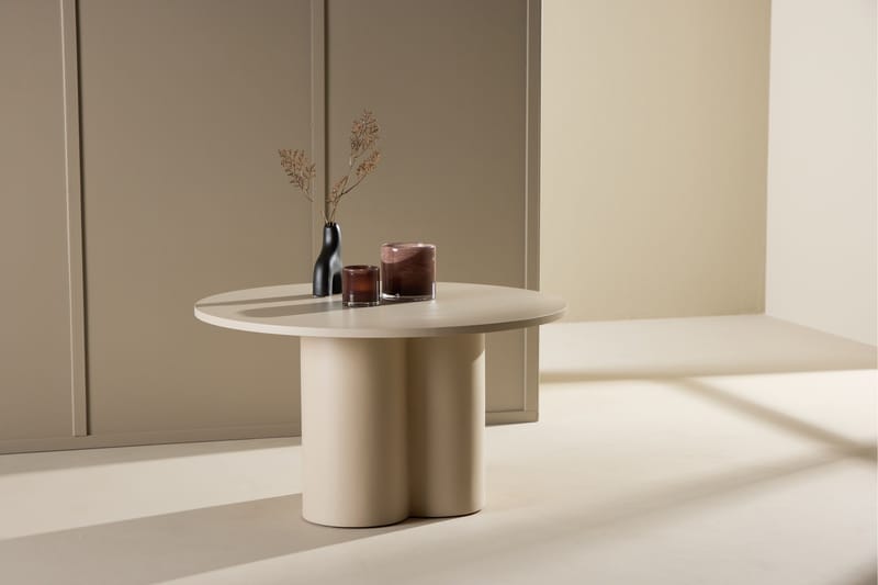 Olivia Sofabord 80 cm Rundt i Malet Træ - Beige - Møbler - Borde - Sofabord