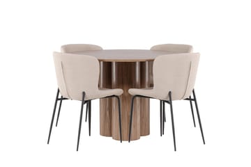 Olivia spisebord 110 cm med 4 Modesto spisebordsstole - Møbler - Borde - Spisebordssæt