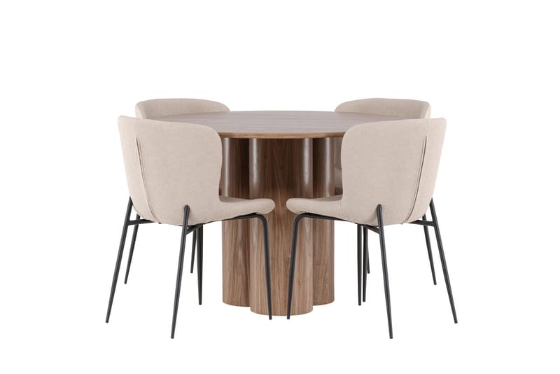 Olivia spisebord 110 cm med 4 Modesto spisebordsstole - Møbler - Borde - Spisebordssæt