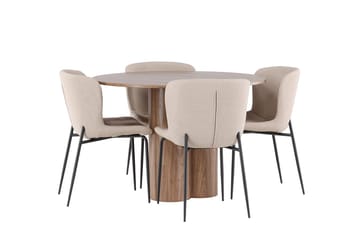 Olivia spisebord 110 cm med 4 Modesto spisebordsstole - Møbler - Borde - Spisebordssæt