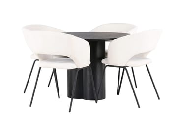 Olivia Spisebord 110 cm Rundt med 4 Day Spisestole - Møbler - Borde - Spisebordssæt