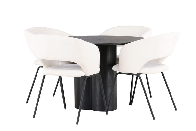 Olivia Spisebord 110 cm Rundt med 4 Day Spisestole - Møbler - Borde - Spisebordssæt