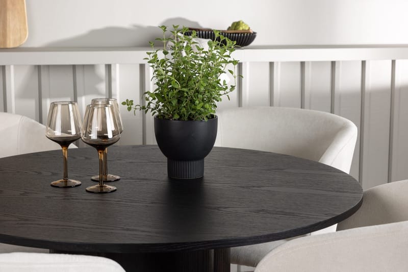 Olivia Spisebord 110 cm Rundt med 4 Day Spisestole - Møbler - Borde - Spisebordssæt