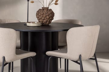 Olivia Spisebord 110 cm Rundt med 4 Modesto Spisebordsstole - Møbler - Borde - Spisebordssæt