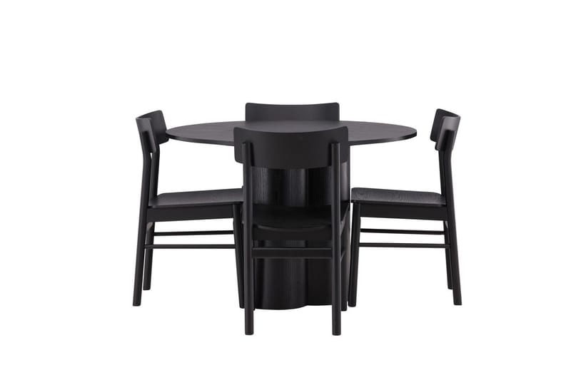 Olivia Spisebord 110 cm Rundt med 4 Montros Spisebordsstole - Møbler - Borde - Spisebordssæt