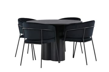 Olivia spisebord 110 cm rundt med 4 Selma spisebordsstole - Møbler - Borde - Spisebordssæt