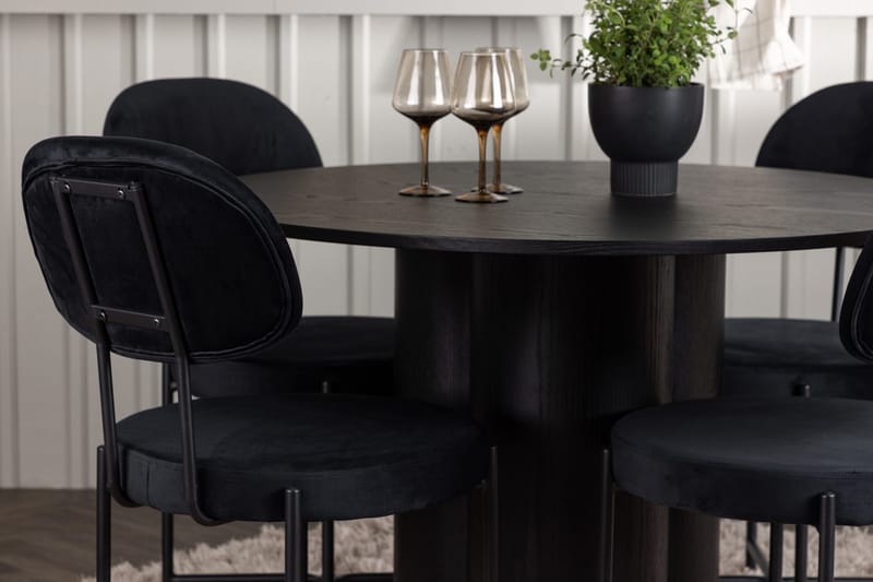 Olivia Spisebord 110 cm Rundt med 4 Stella Spisestole - Møbler - Borde - Spisebordssæt