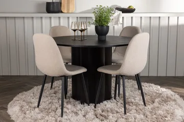 Olivia Spisebord 110 cm Rundt med 4 Polar Spisestole - Møbler - Borde - Spisebordssæt