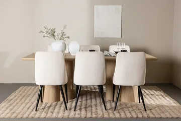 Olivia spisebord 210x100 cm med 6 Leone spisebordsstole - Møbler - Borde - Spisebordssæt